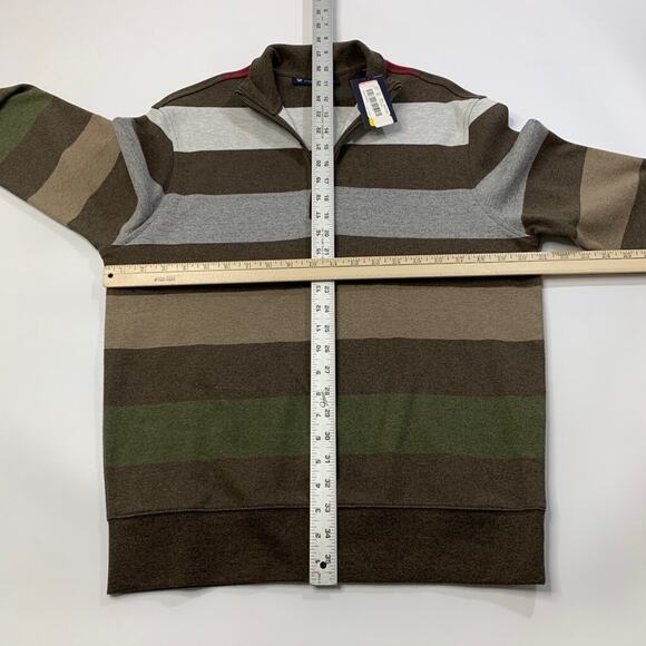 Cremieux Sweater Mens S Small Cotton Classics Striped 1/4 Zip Pullover Rugby - Picture 5 of 10